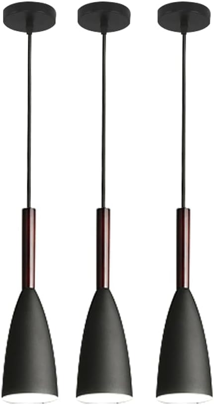 3Pack Island Pendant Lights, Funnel-Shaped Metal Hanging Lamps, Kitchen Decorative Lighting Chandelier, E27 Socket, DIY Restaurant Suspension Lamps,