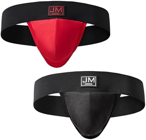 JOCKMAIL Mens Jockstrap Underwear Pouch Jock Strap Athletic Supporter with Stretch Pouch & Elastic Waistband