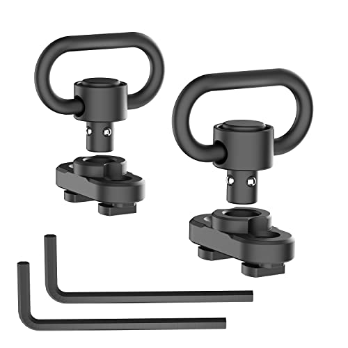 Two Point Sling Swivels 2 Pack with 1.25 inches Heavy Duty QD Swivel Mount, 360 Degree Rotation Sling Attachment