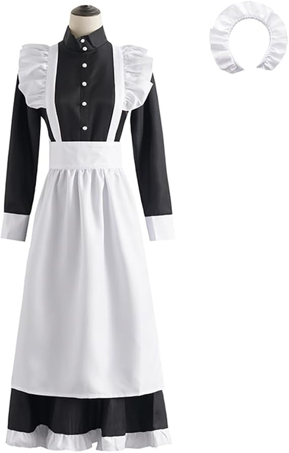 chigemianbaoba Womens French Maid Costume Anime Party Uniform Lolita Outfits Fancy French Apron Dress for Halloween Cosplay