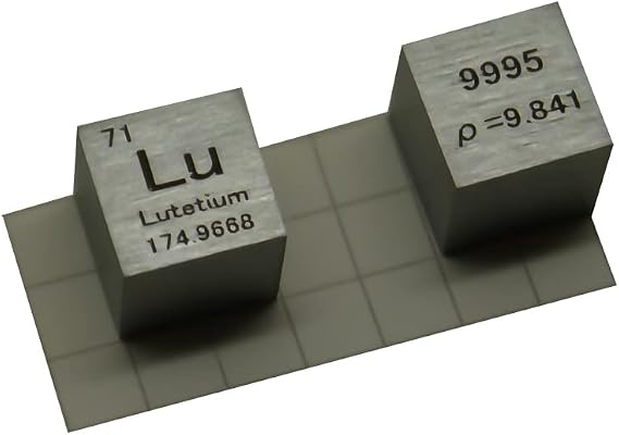 Lutetium (Lu) Density Cube, Laboratory-Grade Accurate Over 99.9% High-Purity, Used for Laboratory Experiment Materials, Personal Hobbies and Collections(Size:10 mm,Color:Matte)