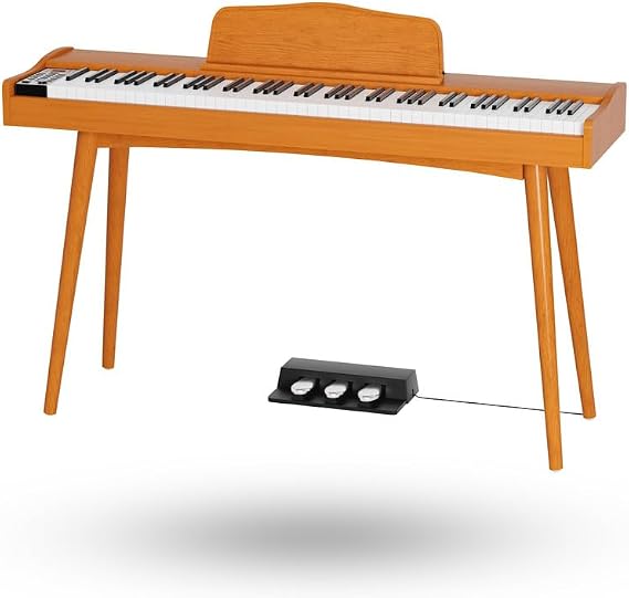 88 Key Full Size Hammer Weighted Digital Piano Keyboard, 88keys Hammer Action Weighted Electric Multi-Functional Keyboard piano with Stand, Pedal, Power Adapter for Beginner/Leanrner (Only Piano)