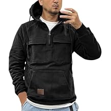 Sweatshirts for Men Fall Fashion 2025 Stand Collar Button Up Pullover Sweatshirts Sweater Shirts with Elbow Patches