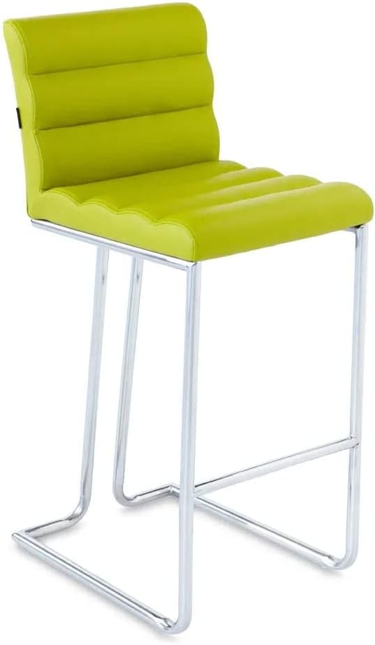 ZURI Luna Counter Height Modern Bar Stool with Metal Base - Lime Green
