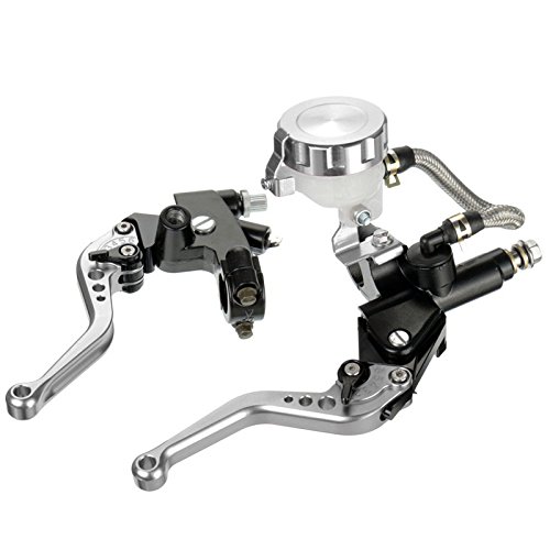 KATUR 78 Motorcycle Front Brake Clutch Handle Levers Adjustable Brake Master Cylinder Compatible with Hon da CBR250R CBR300R CBR500R CB500FX 2013-2016 -Silver 1 Set