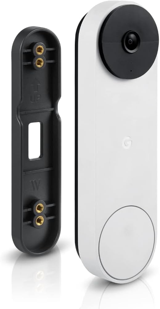 Wasserstein No-Drill Mount Compatible with Google Nest Doorbell (Battery) - Avoid Drilling and Protect Your Walls