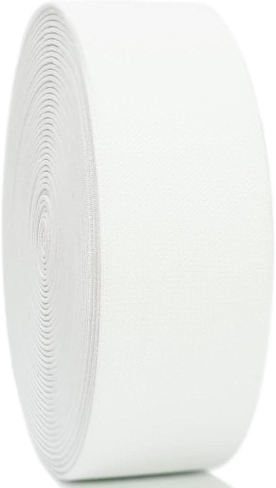 JESEP YONG White 2'' Knit Elastic Band 10 Yds Heavy Duty Sewing Stretch