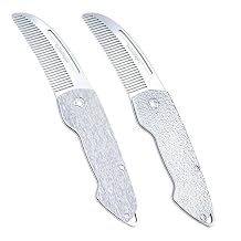2PCs EDC Folding Mustache Comb, Metal Beard Comb for men Pocket Mini Portable Fits In Keychain Anti-Static