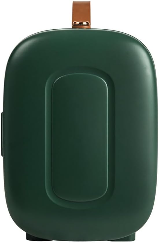Mini Fridge 4L, Mini Fridge for Bedroom Skincare Cooler, Small Fridge Cosmetic Double Mode Hot and Cold 0.2-50°C, 6 Cans 330ml Mini Portable Fridge USB/Adapter, for Food, Drinks, Makeup, Dorm green