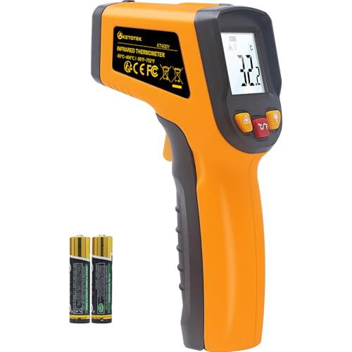 KETOTEK Infrared Thermometer Cooking KT400Y Digital Laser Temperature Gun High Temperature -58F~752F-50C~400C Non Contact Laser Pyrometer for Food Oven Industrial