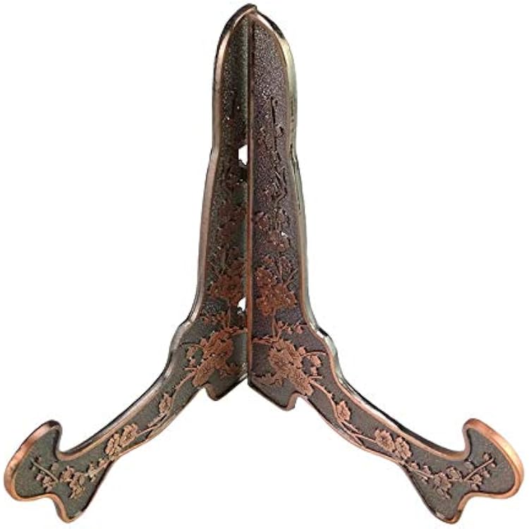 2 Pcs Vintage Metal Easels Plate Display Stands Picture Frame Stand Holder Display Easels Bronze, 12cm