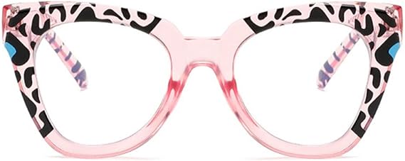 Oversize Blue Light Blocking Reading Glasses, Spring Summer Lightweight Frame Reader for Women Girl Ladies Modify Face