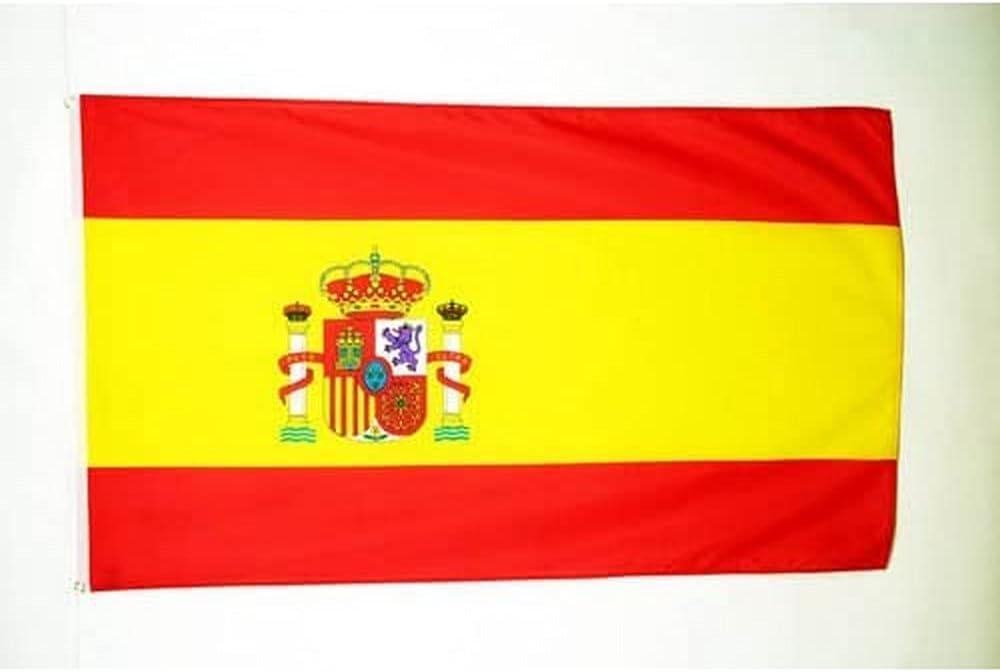 AZ FLAG - Spain Flag - 2x3 Ft - Light Polyester Spanish Banner with Two Brass Eyelets - Fade Resistant - Vivid Colors - 2' x 3' Feet - 90x60 Cm