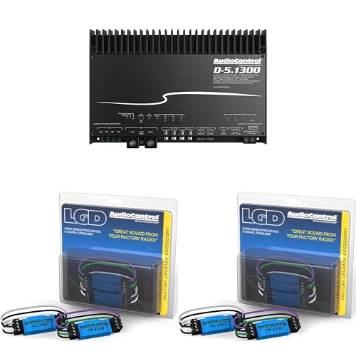 Audiocontrol D-5.1300 High Power DSP Multi-Channel Amplifier with Accubass with 2 Pairs AudioControl AC-LGD Load generating Devices for AudioControl Processors