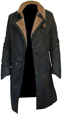 Blade Runner Officer K Ryan Gosling 2049 Lapel Fur Collar Black Trench Long Cotton Coat