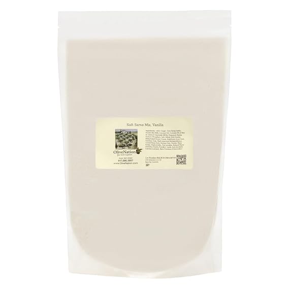 OliveNation Soft Serve Mix, Vanilla - Dairy Based Powdered Vanilla Flavor Mix For Home & Commercial Hard Pack & Soft Serve Ice Cream Machine Frozen Desserts, Milkshakes, Floats, Beverages (16.00oz)