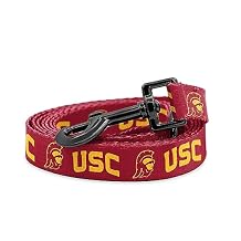 USC Trojans Collars and Leashes | Officially Licensed | Adjustable-Fits All Pets! (6 Ft Leash)