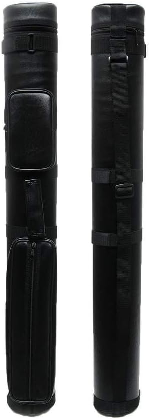 Delta 2x2 Oval Billiards Pool Cue Stick Case wFitted Tubes - 2 Butts, 2 shafts Black