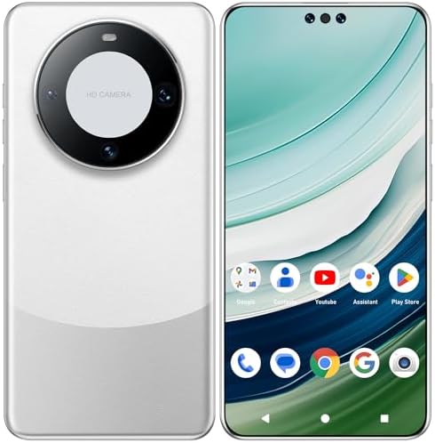 Mate 60 pro Unlocked Cell Phones 12GB256GB Deca | 6.7 Display | 24MP50MP HD Camera | Android 13 | 6500mAH | 4G Dual SIM Smart Phone - White1