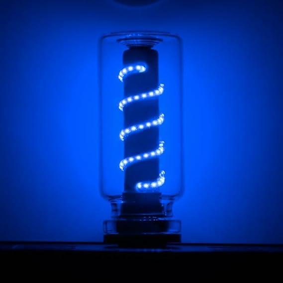 Lights by Night, Spiral Mini LED Bulb Lamp, Plug-in, Ideal for Bedroom, Nursery, Car USB Atmosphere Light, Multi-Color (Blue)