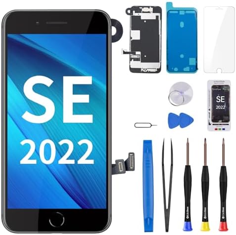 for iPhone SE 3rd  2nd Generation and for iPhone 8 Screen Replacement with Home Button SE 2022 LCD Display 4.7 SE3 3D Touch Digitizer with Ear Speaker Front Camera Full Repair Tools Kit
