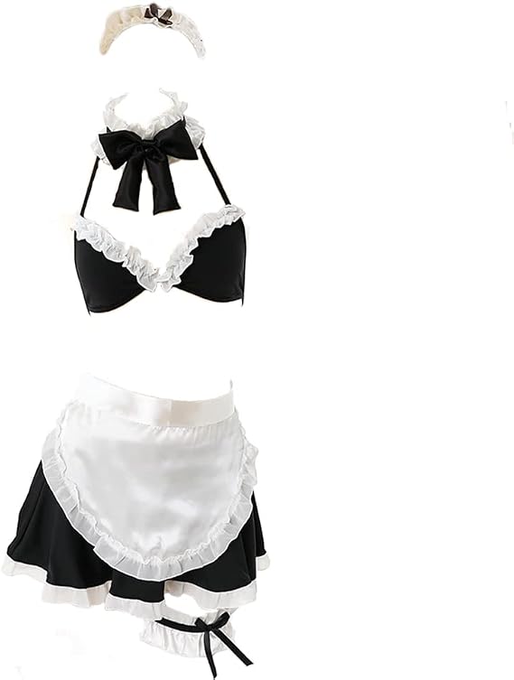 Sexy Maid Lingerie for Women French Maid Costume Anime Cosplay Outfit Naughty Apron Cute Bra Skirt Set Kawaii Roleplay