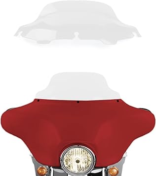Clear 8" Wave Windshield Windscreen Compatible for 1996-2013 Harley Davidson Touring Street Glide Electra Glide FLHT FLHTCU Ultra Classic Glide FLHX FLHTK 96-13 Tint