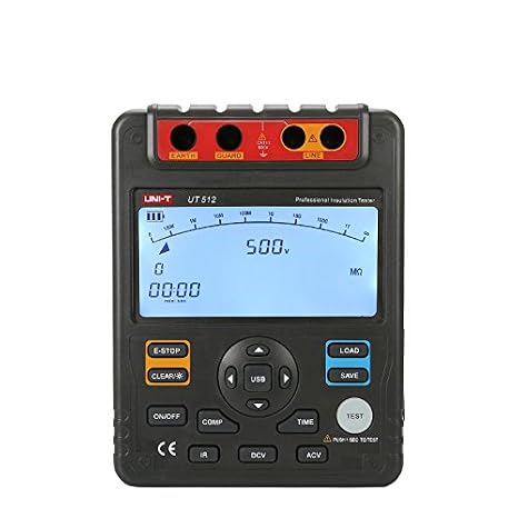 UNI-T UT512 Insulation Resistance Tester 500V/1000V/1500V/2500V 0%~20% High-voltage PI DAR Tester USB PC Software