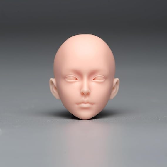 1/6 Scale Female Head Sculpt,Unpainted 12inch Figure Doll Accessories Beauty Girl Big Eyed PVC Soldier Head Carving Model Fit 12'' Miniature Action Figure Body