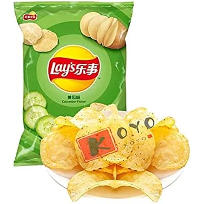 Raise Potato Chips Cucumber Flavor, Set of 12, Rakumaki Potato Yellowmelon, Party Snacks, Snacks, 1.4 oz 40 g x 12 Pieces