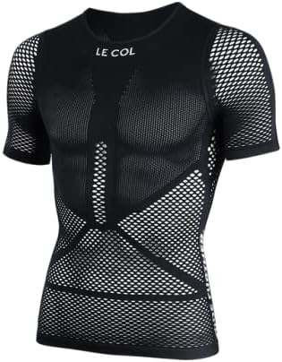 LE COL Unisex Pro Mesh Short Sleeve Base Layer | Breathable Cycling Undershirt | Light, Quick Dry, Snug Fit | XS - XXL