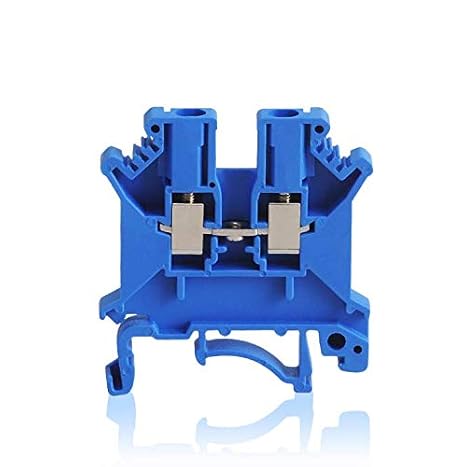 100 Pcs UK3N DIN Rail Terminal Block Screw Clamp Connector 800V 32A - Blue