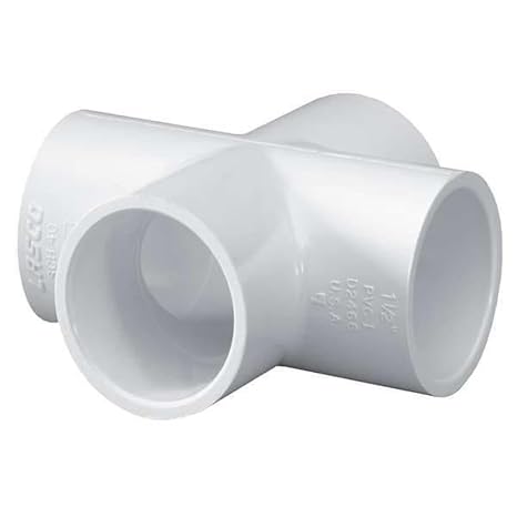 Spears 420 Series PVC Pipe Fitting, Cross, Schedule 40, 2" Socket
