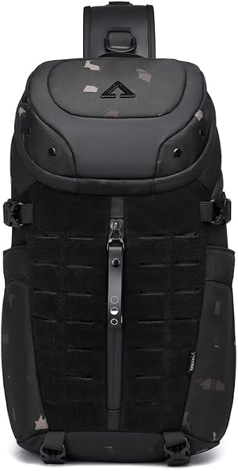 OZUKO 9730 Sling Backpack for Men, Large Crossbody Shoulder Bag, Molle Tactical Chest Bag for Travel, Work and Everyday Carry