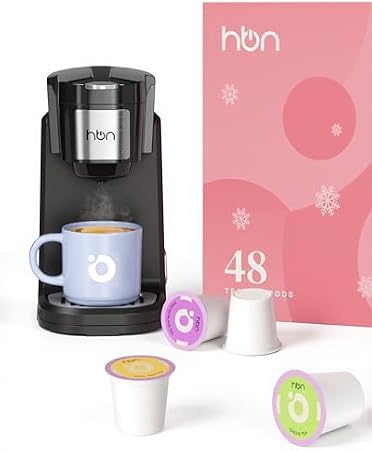 HBN Single Serve Coffee Maker for K-Cup + Tea 48-Count Sampler Variety Pack