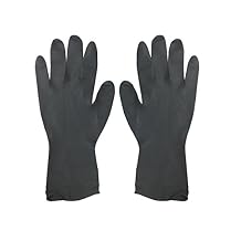 Colortrak Premium Grip Reusable Gloves, 4 Pairs (8 Gloves Total), Powder Free Latex, Durable and Chemical Resistant, Textured for Better Grip, Extra Long Cuff, Washable, Black, Small