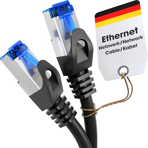 KabelDirekt Network Cable 5Gbps, for Maximum Fiber-Optic Internet Speed 95ft, Available in 1-100ft Ethernet & LAN Cable for Gigabit Networks, RouterModem, RJ45 BlackSilver