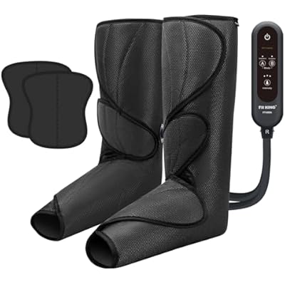 FIT KING Leg Massager for Circulation and Pain Relief, Air Compression Leg and Foot Massager to Relieve Pain Swelling Edema with 2 Size Extensions- Great Gift for Wife Mom and Friend