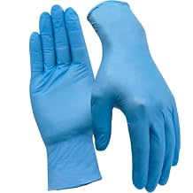 Disposable Nitrile Gloves, 5Mil Latex-Free Powder-Free Industrial Gloves for Cleaning Automotive, Non-Sterile (Blue, Medium/8 (Pack of 100))
