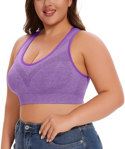 Womens Breathable Plus Size No Underwire No Marks Hollow Bra Thin Yoga Underwear Bras Strapless for Women