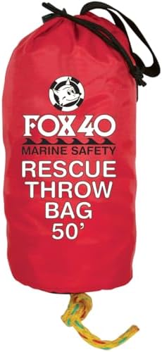 Fox 40 Rescue Throw Bag, 50 Feet of Rope, Red