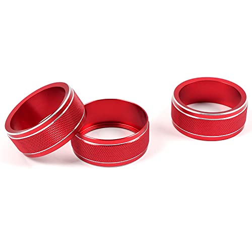HIGH FLYING for Subaru WRX STI 2015-2021Forester 2014-2018XV Crosstrek 2013-2017 Car Center Console AC Air Control Switch Ring Trim Aluminum Alloy Red 3pcs