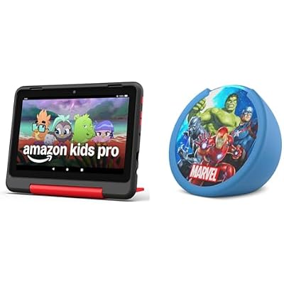 Amazon Kids Entertainment Device Bundle Including Fire HD 8 Kids Pro Tablet (32GB, Marvel Avengers) + Echo Pop Kids (Marvel Avengers)