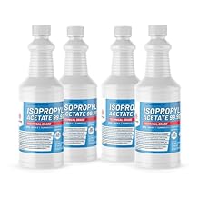 Isopropyl Acetate 99.98% - 1 Gallon - (4) 32 FL Oz Bottles - Solvent for Printing Inks, Cellulose, and Perfume - Industrial Ethyl Acetate Grade - Alliance Chemical
