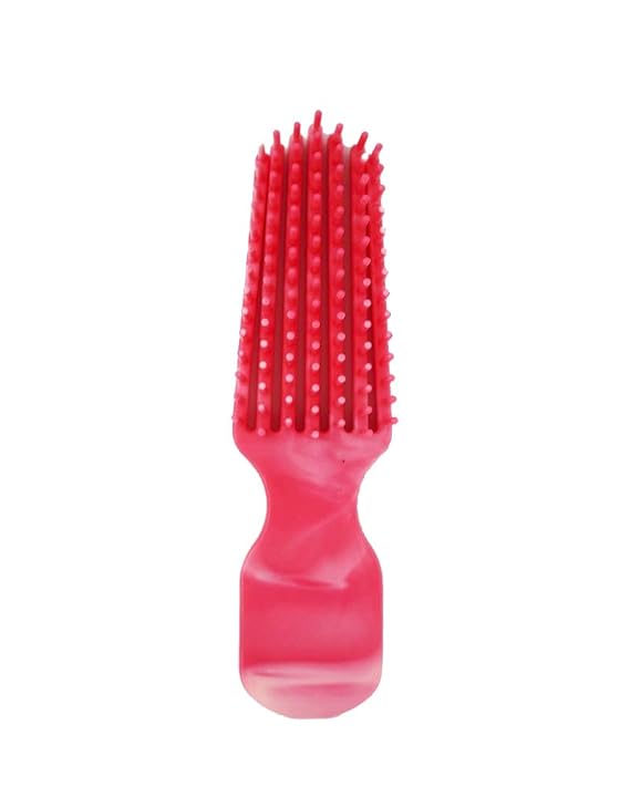 Travel Detangler Brush - For Kinky, Curly, Wavy or Straight Hair - Tame Your Tangles Smooth Your Coils (Pink & White)
