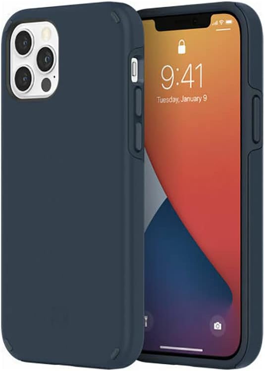 Incipio Duo Case for iPhone 12 & iPhone 12 Pro (6.1") Wireless Charging Compatible, Slim Dual-Layer Protective Case with 12ft Drop Protection, Shock-Absorbing, Scratch-Resistant Cover - Blue