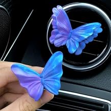 Butterfly Air Outlet Decoration, Car Aromatherapy Diffuser, Perfume Stone Car Interior Decor for Gift (Blue-2pcs Butterflies)