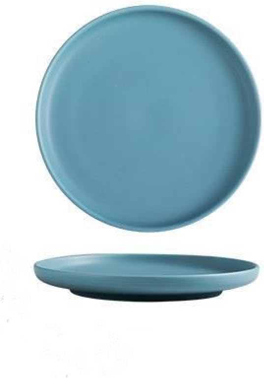 Creative Home Dishes, Western Food Trays, Steak Plates, Ceramic Tableware, Breakfast Plates, Round Plates, net red Plates Blue 6-inch disc