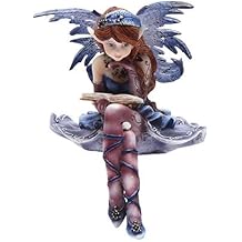 4 Inch Purple Fairy Sitting and Reading a Book Statue Figurine