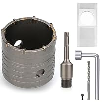 Concrete Hole Saw Kit with SDS Plus 2-9/16", 65mm Concrete Hole Saw Set with 110mm SDS Plus Shank Connecting Rod for Concrete Cement Brick Stone Wall